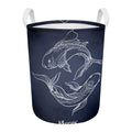 Astrology Pisces Sign Print Round Laundry Basket