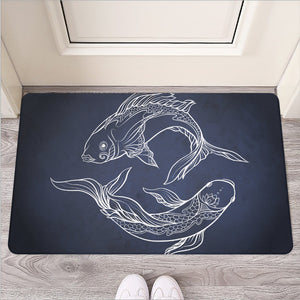 Astrology Pisces Sign Print Rubber Doormat