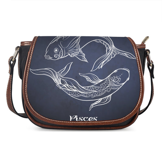 Astrology Pisces Sign Print Saddle Bag
