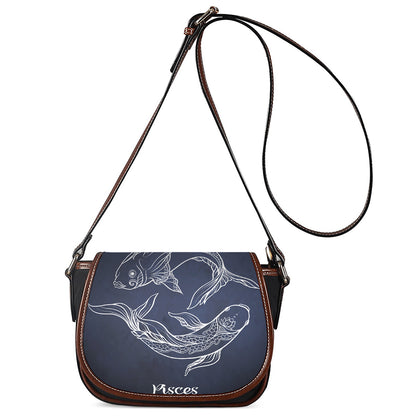 Astrology Pisces Sign Print Saddle Bag