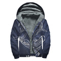 Astrology Pisces Sign Print Sherpa Lined Zip Up Hoodie