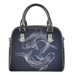 Astrology Pisces Sign Print Shoulder Handbag
