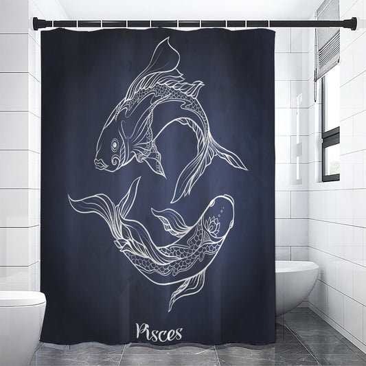 Astrology Pisces Sign Print Shower Curtain