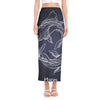 Astrology Pisces Sign Print Side Slit Maxi Skirt