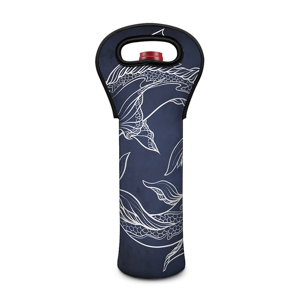 Astrology Pisces Sign Print Single Neoprene Wine Tote