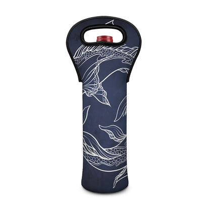 Astrology Pisces Sign Print Single Neoprene Wine Tote