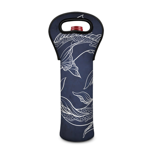 Astrology Pisces Sign Print Single Neoprene Wine Tote
