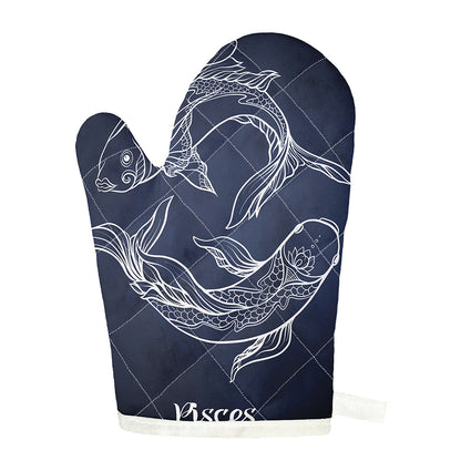 Astrology Pisces Sign Print Single Oven Mitt