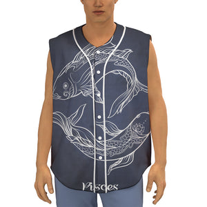 Astrology Pisces Sign Print Sleeveless Baseball Jersey