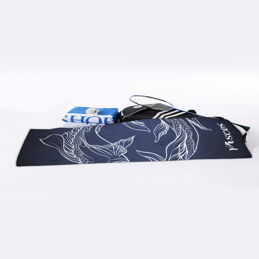 Astrology Pisces Sign Print Sports Towel