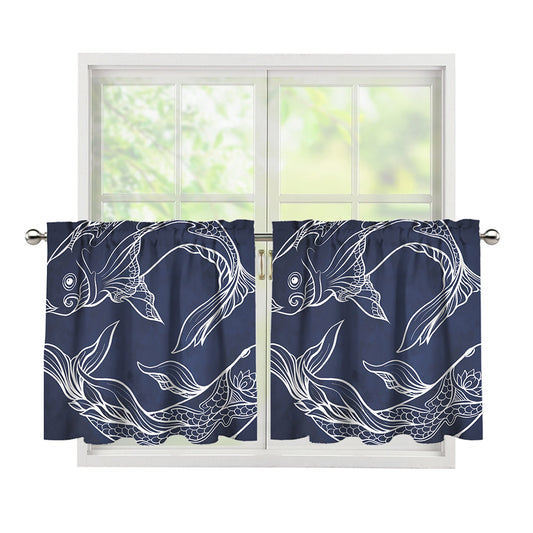 Astrology Pisces Sign Print Tier Curtains