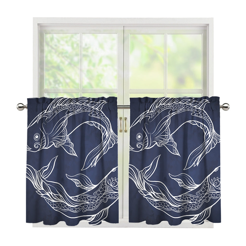 Astrology Pisces Sign Print Tier Curtains