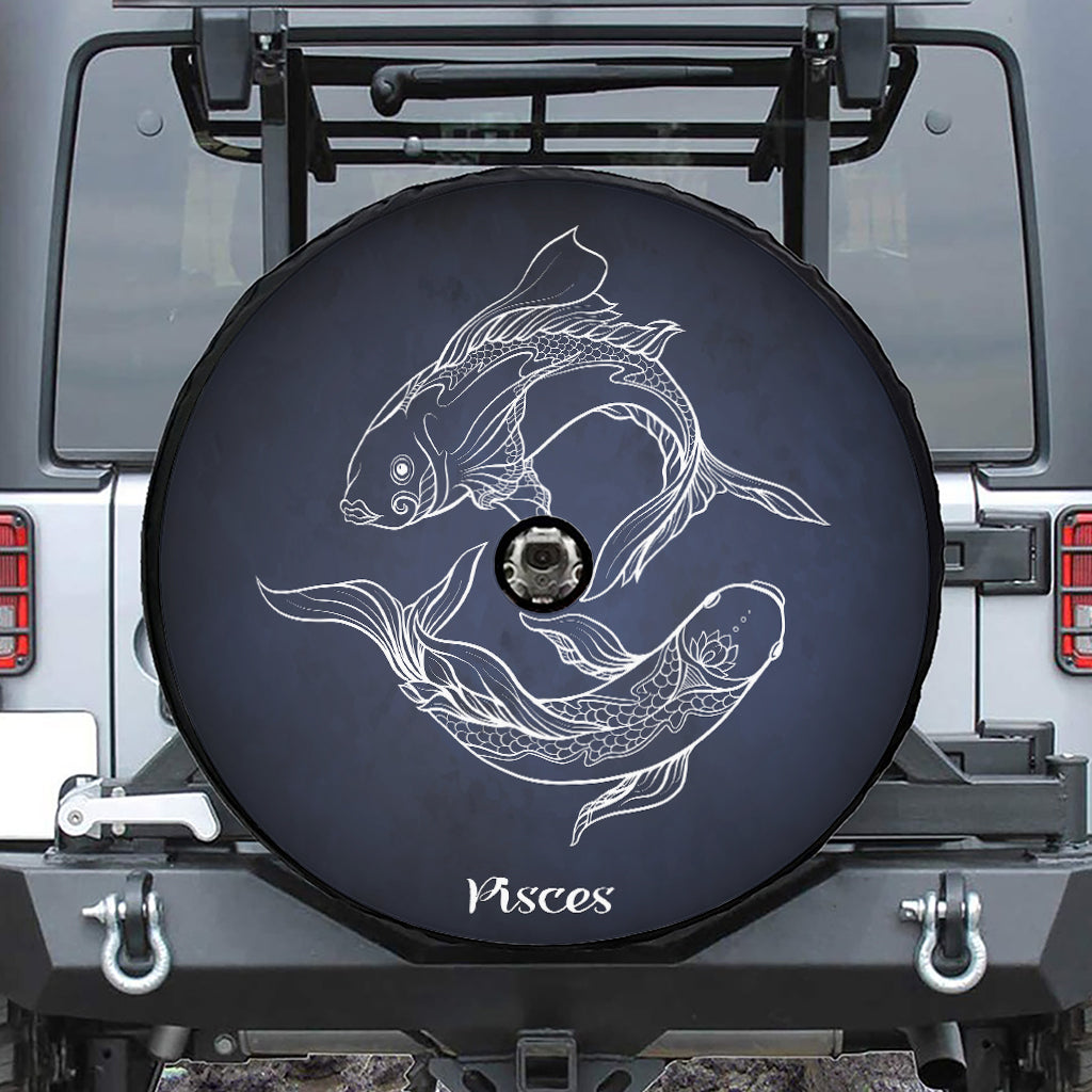 Astrology Pisces Sign Print Tire Cover With Camera Hole