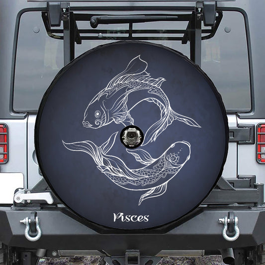 Astrology Pisces Sign Print Tire Cover With Camera Hole