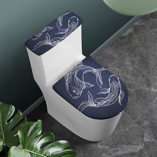 Astrology Pisces Sign Print Toilet Lid And Tank Cover Set