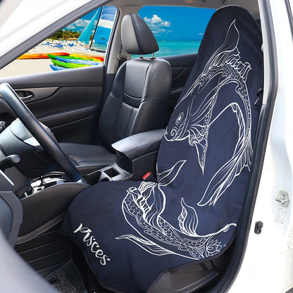 Astrology Pisces Sign Print Waterproof Car Seat Cover