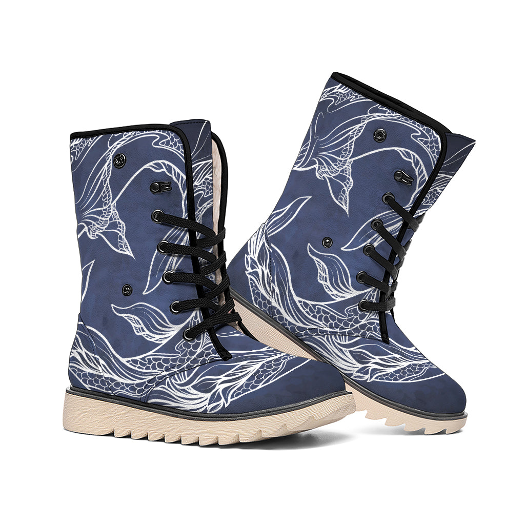 Astrology Pisces Sign Print Winter Boots