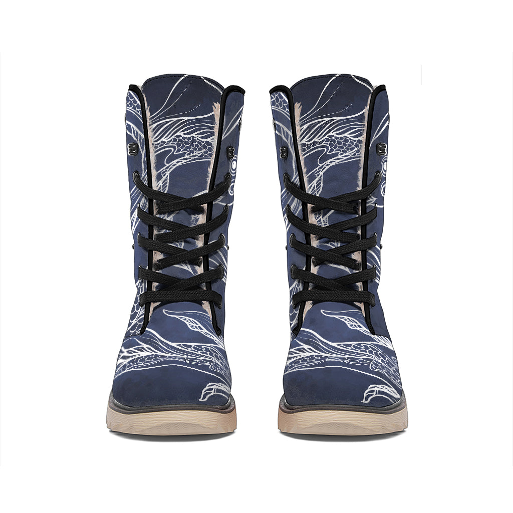 Astrology Pisces Sign Print Winter Boots