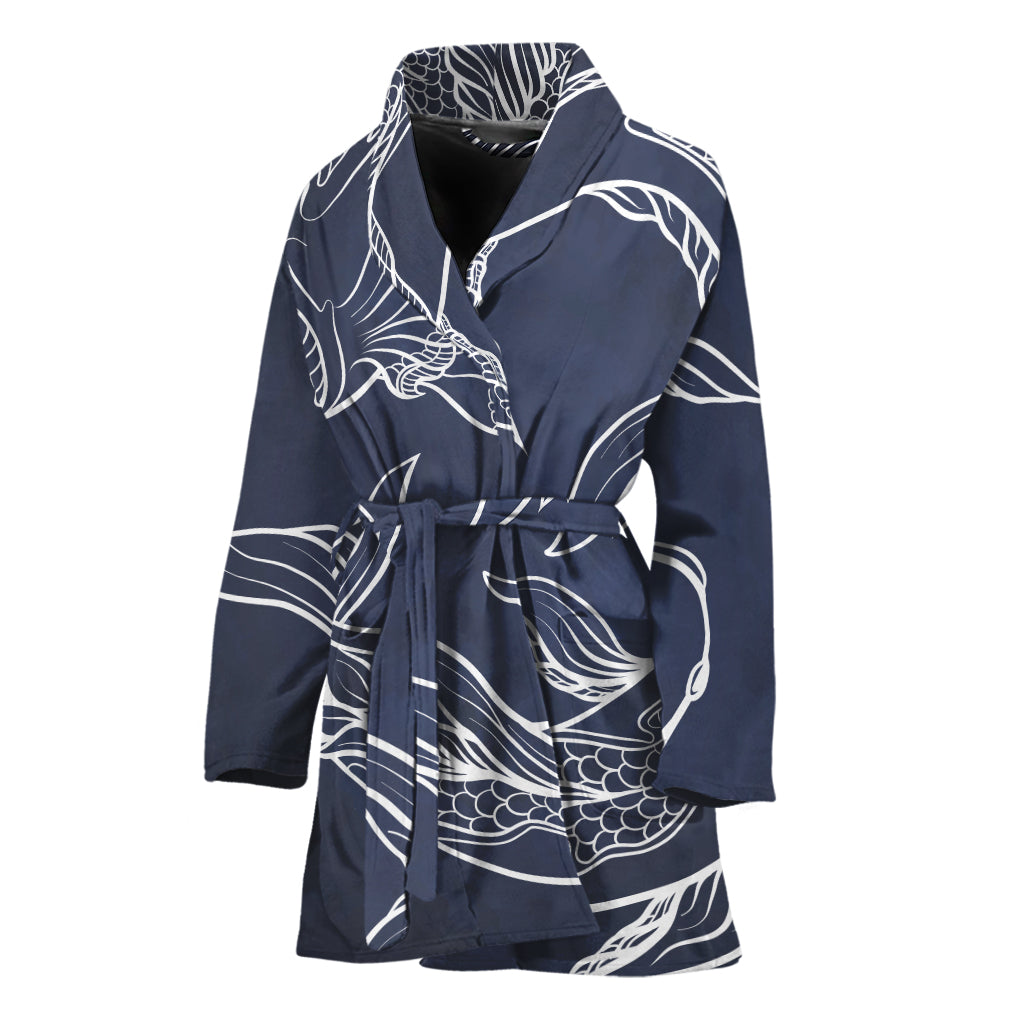 Astrology Pisces Sign Print Women's Bathrobe