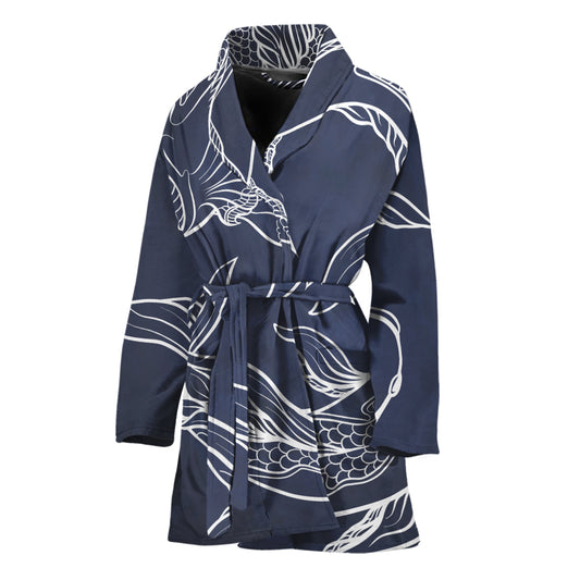 Astrology Pisces Sign Print Women's Bathrobe
