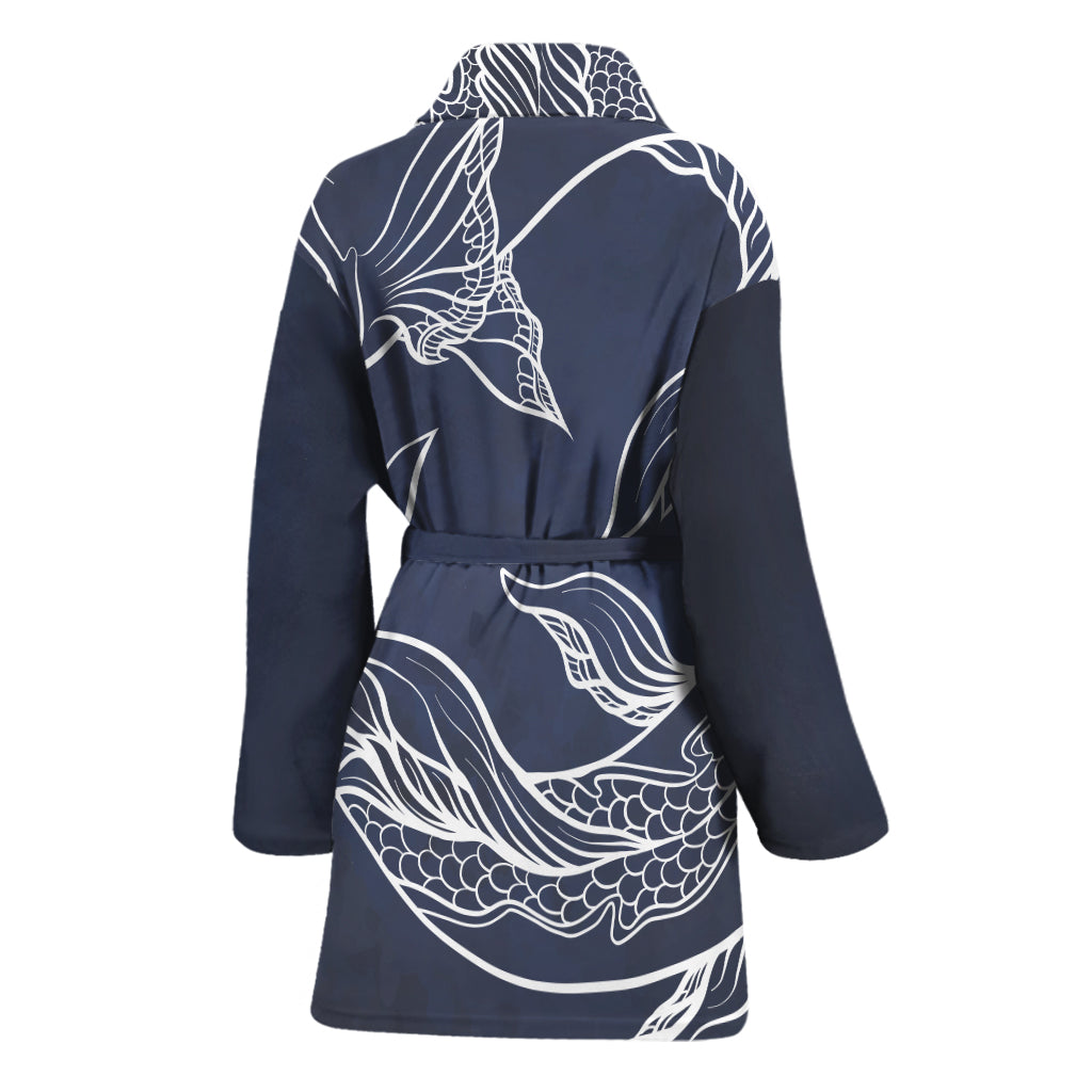 Astrology Pisces Sign Print Women's Bathrobe