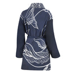 Astrology Pisces Sign Print Women's Bathrobe