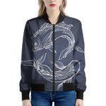 Astrology Pisces Sign Print Women's Bomber Jacket