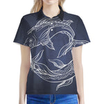 Astrology Pisces Sign Print Women's Polo Shirt