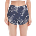 Astrology Pisces Sign Print Women's Split Running Shorts