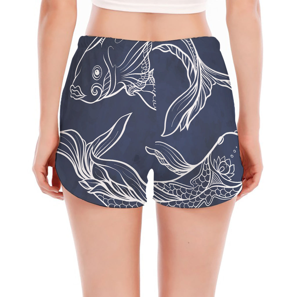 Astrology Pisces Sign Print Women's Split Running Shorts