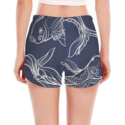 Astrology Pisces Sign Print Women's Split Running Shorts