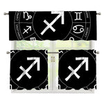 Astrology Sagittarius Sign Print 3 Piece Kitchen Curtains