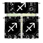 Astrology Sagittarius Sign Print 3 Piece Kitchen Curtains