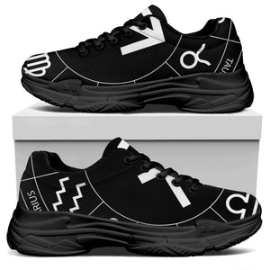 Astrology Sagittarius Sign Print Black Chunky Shoes