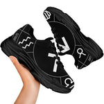 Astrology Sagittarius Sign Print Black Chunky Shoes