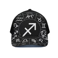 Astrology Sagittarius Sign Print Black Mesh Trucker Hat