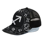 Astrology Sagittarius Sign Print Black Mesh Trucker Cap