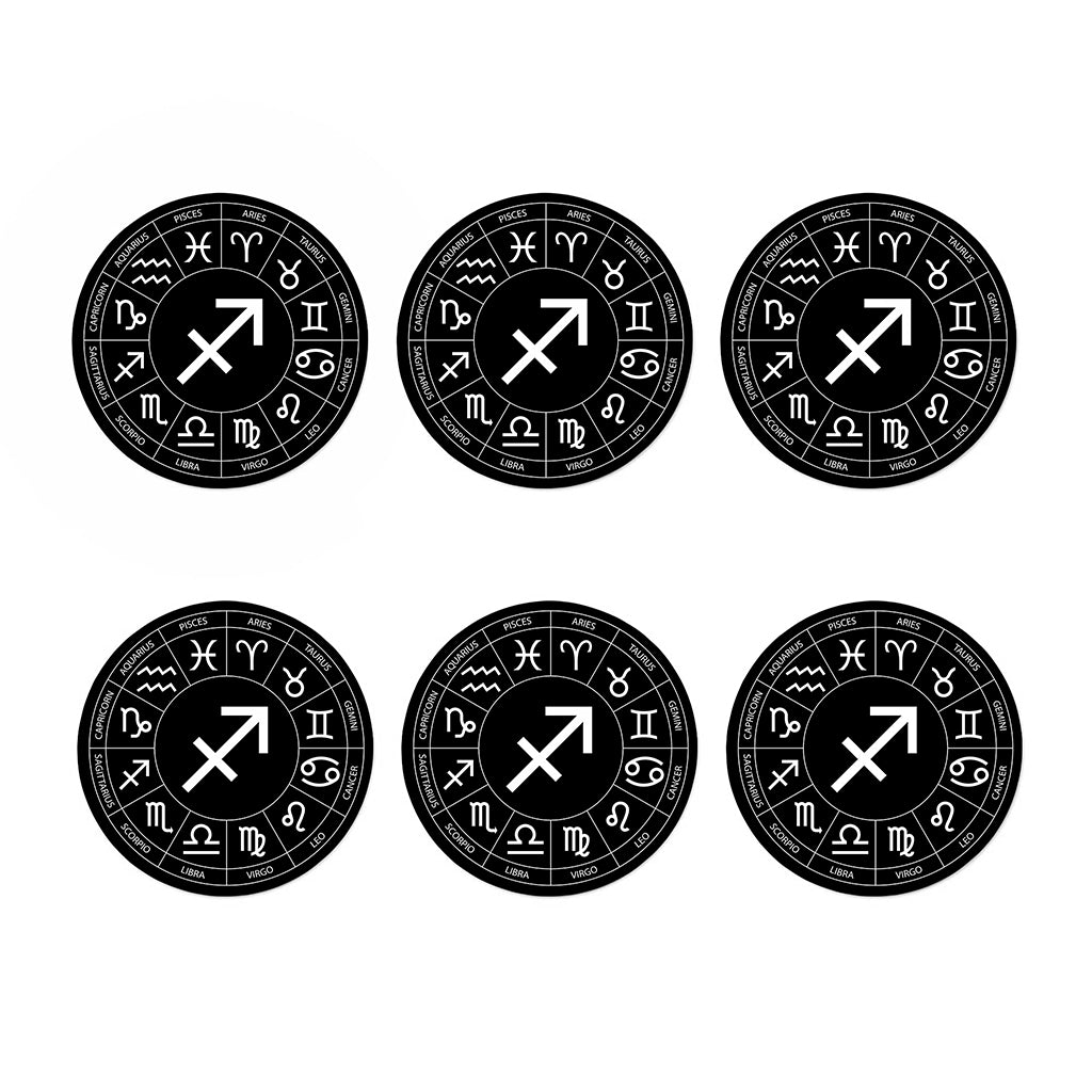 Astrology Sagittarius Sign Print Coaster Set