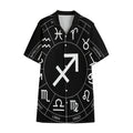 Astrology Sagittarius Sign Print Cotton Hawaiian Shirt