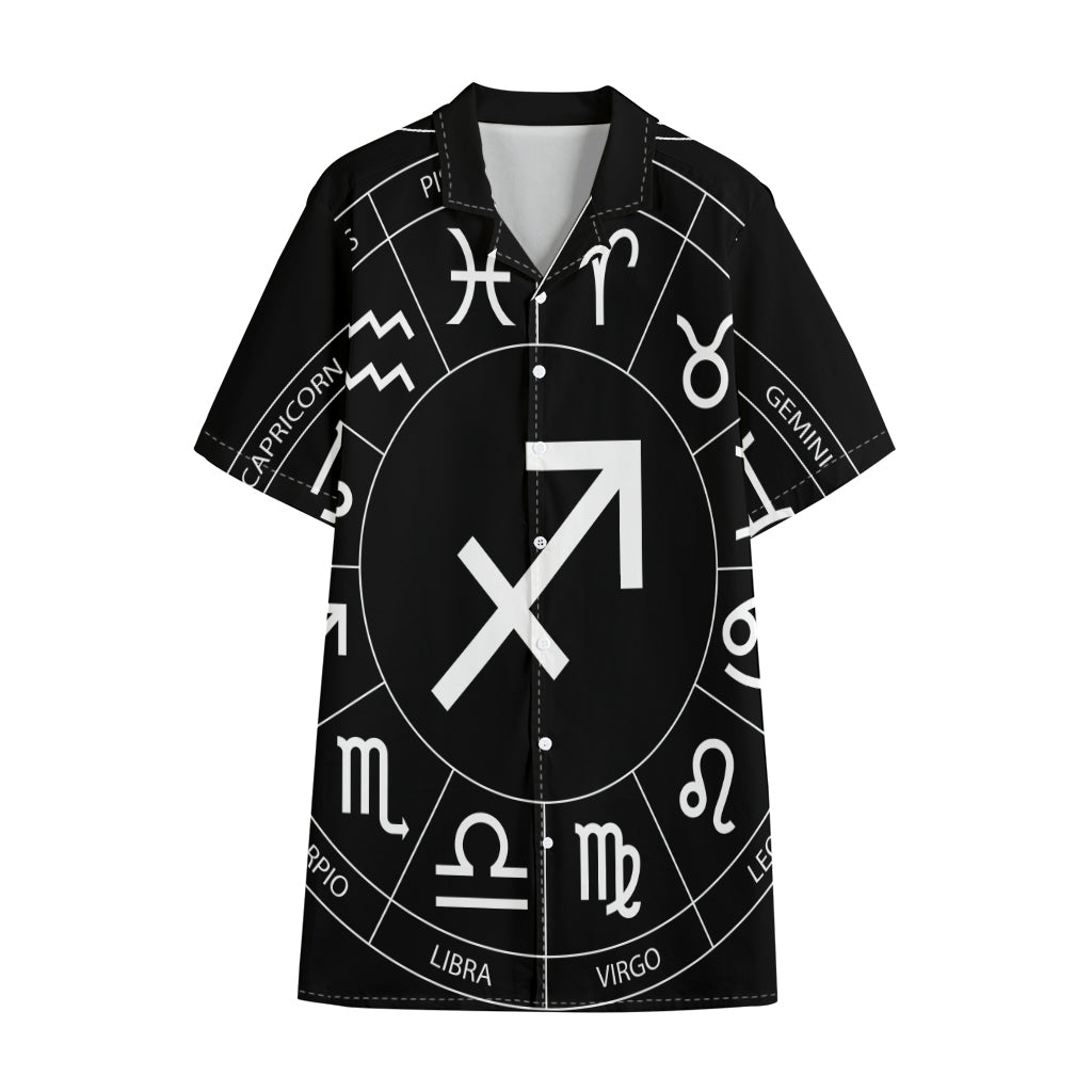 Astrology Sagittarius Sign Print Cotton Hawaiian Shirt