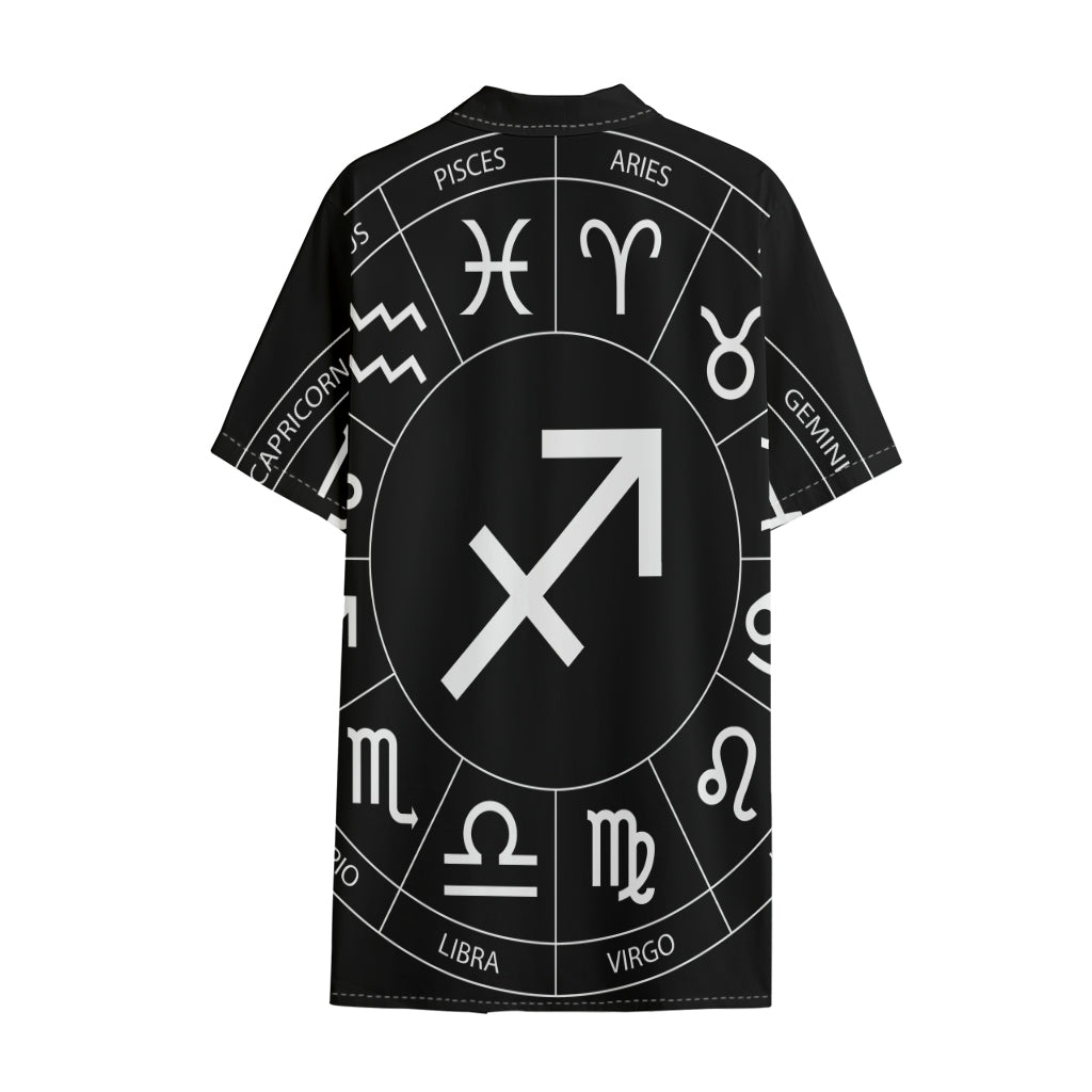 Astrology Sagittarius Sign Print Cotton Hawaiian Shirt