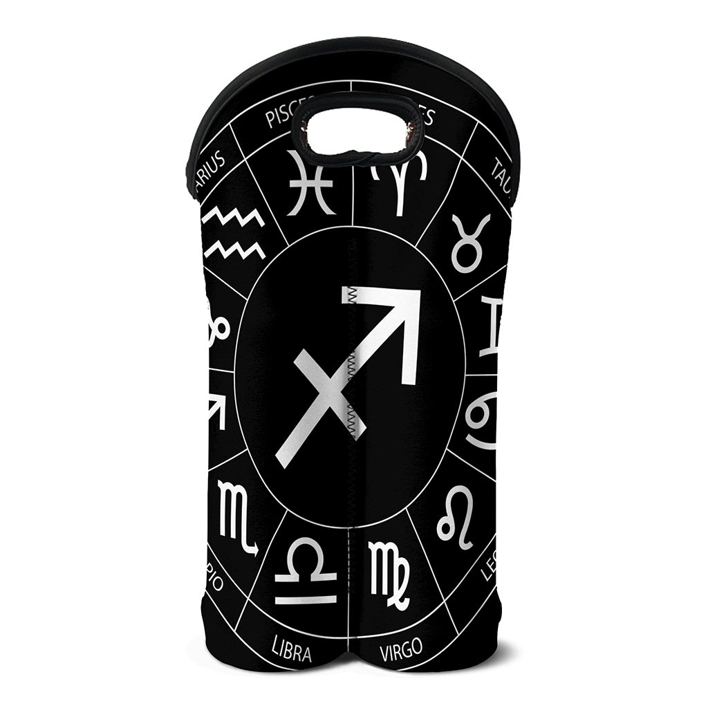 Astrology Sagittarius Sign Print Double Neoprene Wine Tote