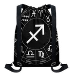 Astrology Sagittarius Sign Print Drawstring Backpack