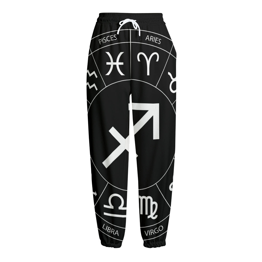 Astrology Sagittarius Sign Print Fleece Lined Knit Pants