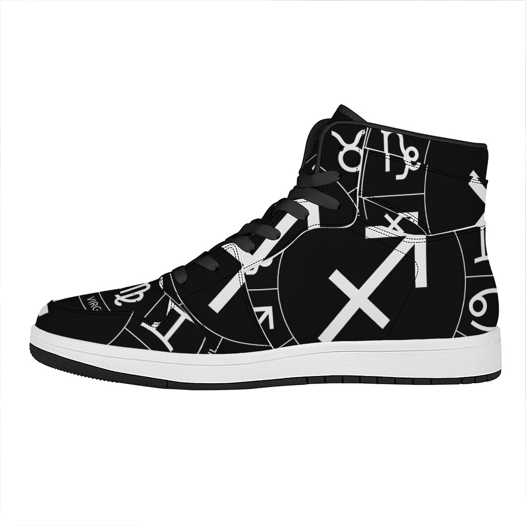 Astrology Sagittarius Sign Print High Top Leather Sneakers