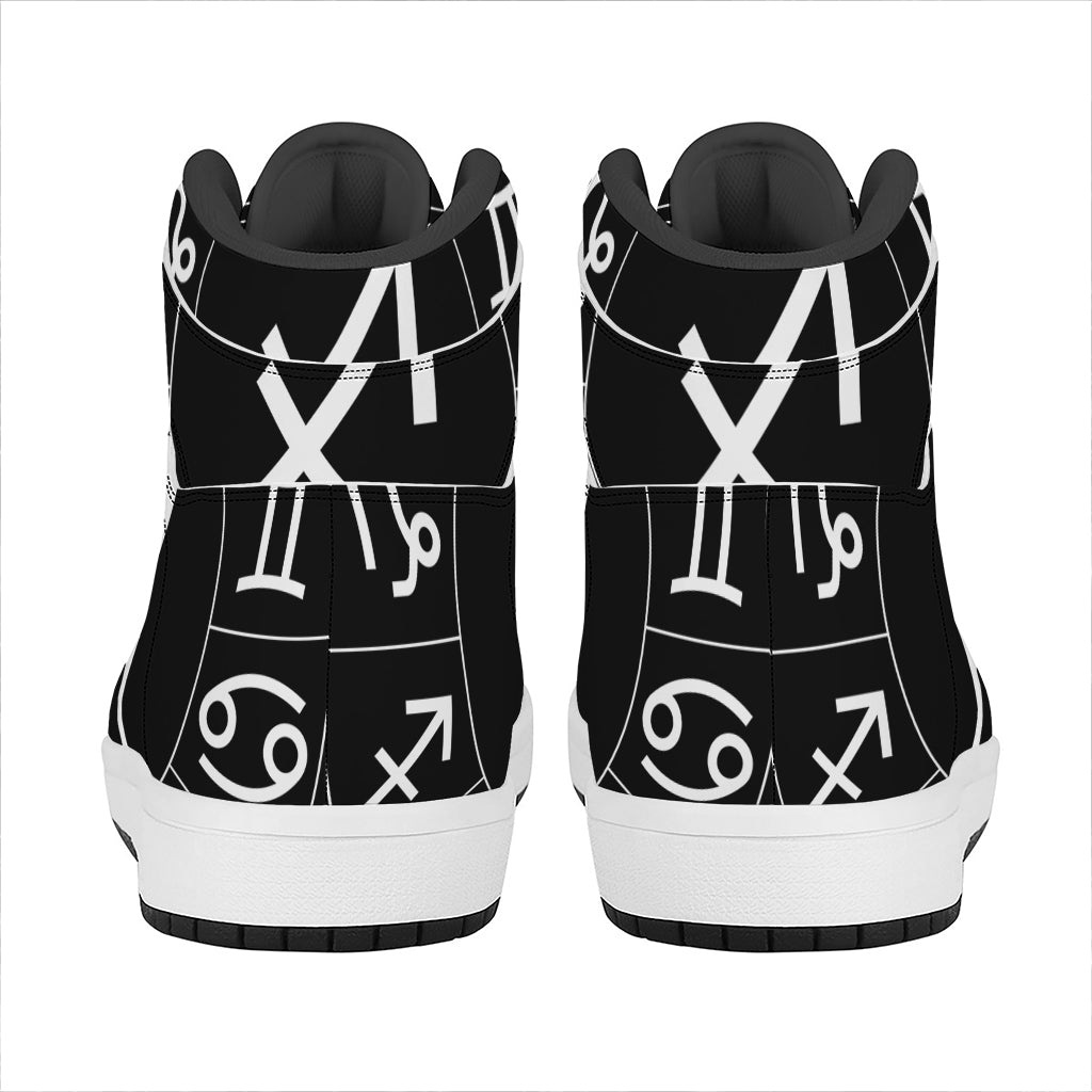 Astrology Sagittarius Sign Print High Top Leather Sneakers