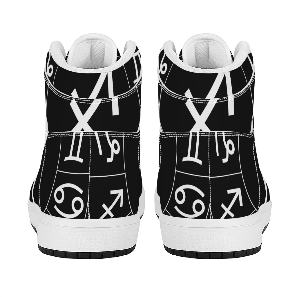 Astrology Sagittarius Sign Print High Top Leather Sneakers