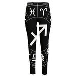 Astrology Sagittarius Sign Print High-Waisted Pocket Leggings