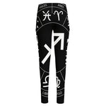 Astrology Sagittarius Sign Print High-Waisted Pocket Leggings