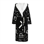 Astrology Sagittarius Sign Print Hooded Bathrobe